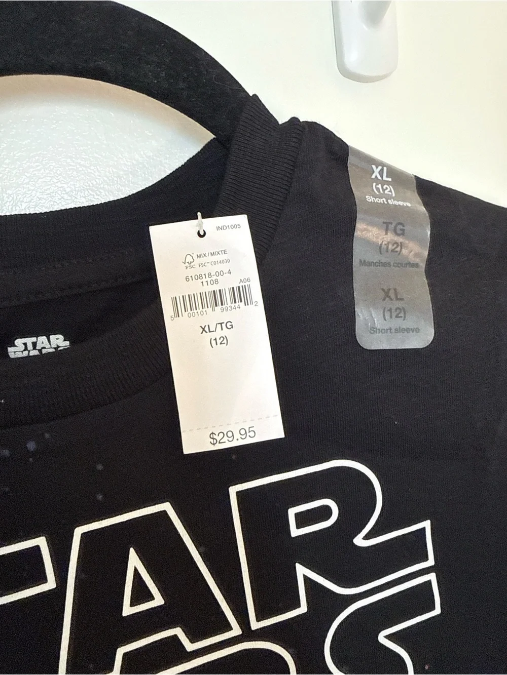 GAP Black Star Wars Tee with Pink & Purple Lightsabers - Picture 5 of 5